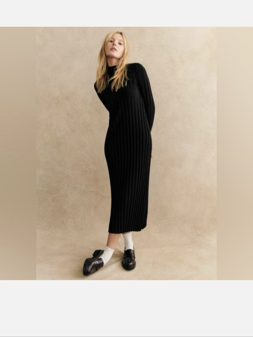 *NWT* [Sezane] Katrina Dress In Black, Size M, 100% Merino Wool